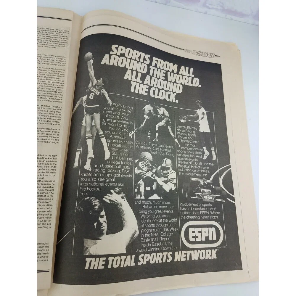 RARE 1983 NBA Today Newspaper Magazine Basketball Kelly Tripucka VTG 80s Vintage